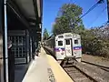 A Center City-bound train stops at Ryers station in November 2019