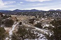 SF Southern line,Winter 2010. A public hiking trail follows the rail line to Lamy.