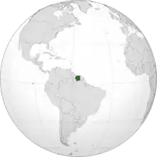 Map showing Suriname