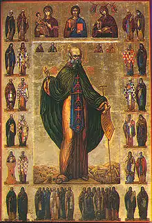 Medieval icon of Saint Sabbas the Sanctified