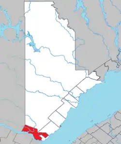 Location within La Haute-Côte-Nord RCM.