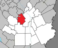 Location within Beauce-Sartigan RCM.