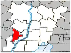 Location within Le Haut-Richelieu RCM