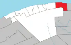 Location within La Haute-Gaspésie RCM.