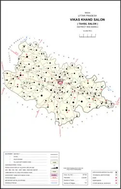 Map showing Bara Dih (#145428) in Salon CD block