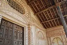 Detail of adobe facade at San Javier, Ñuflo de Chávez, Santa Cruz, Bolivia