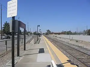 A rural railroad station platform