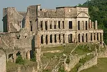 Image 47The ruins of the Sans-Souci Palace, severely damaged in the 1842 earthquake and never rebuilt (from History of Haiti)