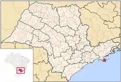 Location in the state of São Paulo and in Brazil