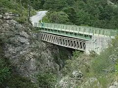 The two bridges of Saume-Longue, one above the other, over the Bussing Ravine