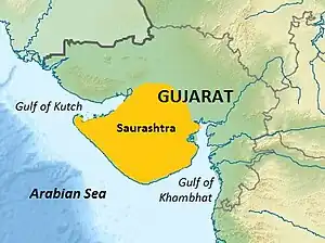 Saurashtra region within Gujarat