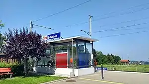 Covered shelter on platform