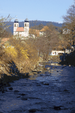 View of the onion towers of Schapbach