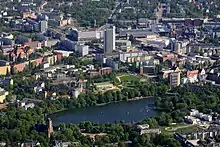 View over Chemnitz. The city is among the top ten German cities in terms of economic growth rate.