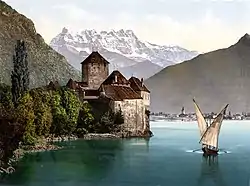 The Chateau of Chillon and the Dents du Midi (used 2006-1)