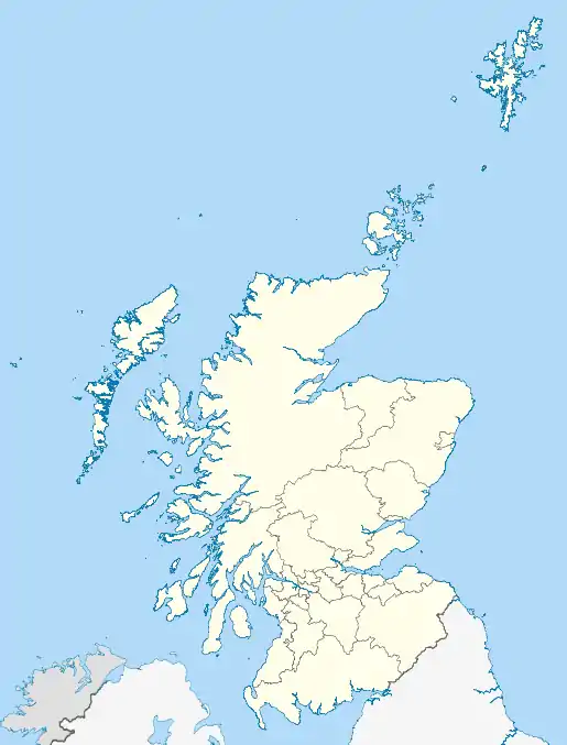 Map of Scotland showing the location of Aird in East Ayrshire