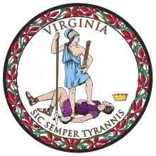 Great Seal of Virginia with the commonwealth's motto