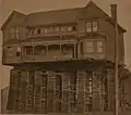 Cribbing beneath a Seattle, Washington house, 1917.