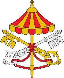 The umbraculum, emblem of the Holy See during a sede vacante