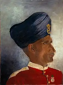 Sepoy of the Indian infantry, circa 1900.