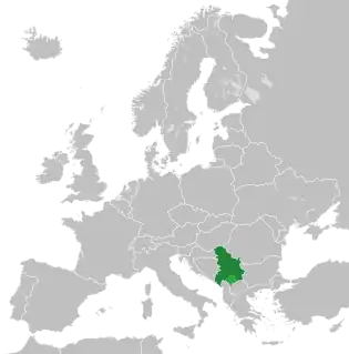 Map of FR Yugoslavia (green) in 2003