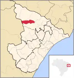 Location of Monte Alegre de Sergipe in Sergipe