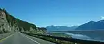 Seward Highway looking southbound along the Turnagain arm stretch