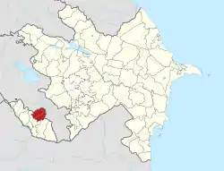 Map of Azerbaijan showing Shahbuz District