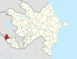 Map of Azerbaijan showing Sharur District