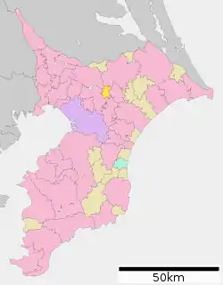 Location of Shisui in Chiba Prefecture