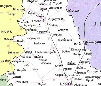 Location within the Sikar district