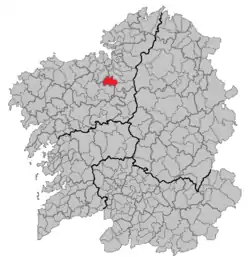 Location of Cesuras within Galicia