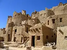 Mud-brick houses in the old town of Shali