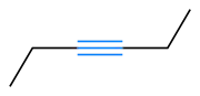Hex-3-yne has an internal carbon–carbon triple bond