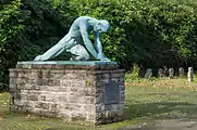 Bronze sculpture "Mourning" by Joseph Enseling, today at the Südwestfriedhof Essen