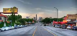 South Congress Avenue leads directly into downtown Austin.