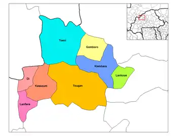 Lankoue Department location in the province