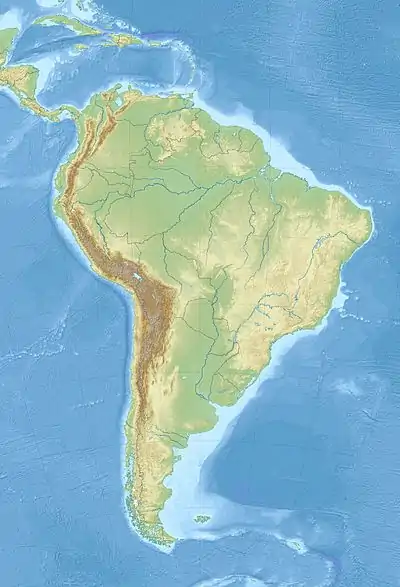 Location of Laguna Verde (Bolivia) in Bolivia.