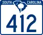 South Carolina Highway 412 marker