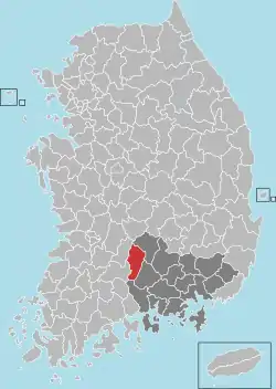 Location in South Korea