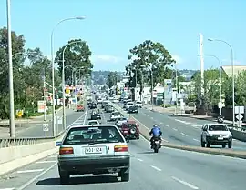 Looking south from the Cross Road Overpass, Edwardstown.