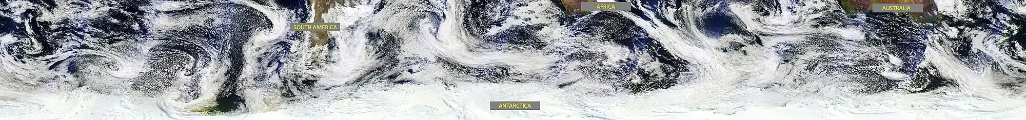  Clouds over the Southern Ocean, with continent labels