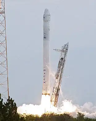 A Falcon 9 v1.0 launches with an uncrewed Dragon spacecraft, 2012