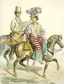 Mestizos in the Philippines in barong tagalog and baro't saya by Jean Mallat de Bassilan (c.1846)