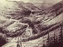 Panorama of the tunnels from the west, 1908 The Big Hill on the Canadian Pacific Railway