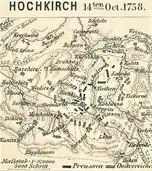 Map showing disposition of forces during the battle