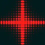 Computer-generated intensity pattern formed on a screen by diffraction from a square aperture.