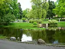 Swan pond at St. Hanshaugen Park