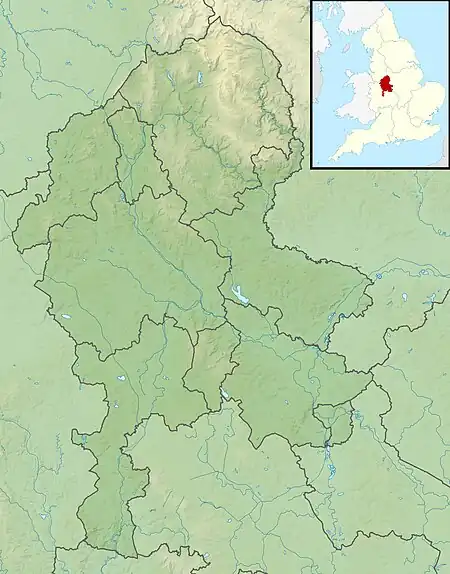 a map of Staffordshire locating the main estates of the priory.