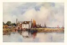 Painting of the mill by Louis Burleigh Bruhl